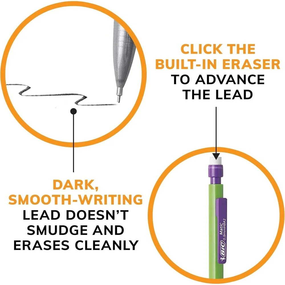 BIC Mechanical Pencil 60ct Variety Pack 0.5mm/0.7mm/0.9mm‎ Office School Supply
